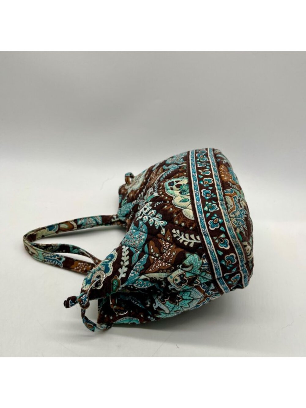 Vera Bradley Java Blue Fabric Floral Quilted Shoulder Bag - Picture 4 of 10